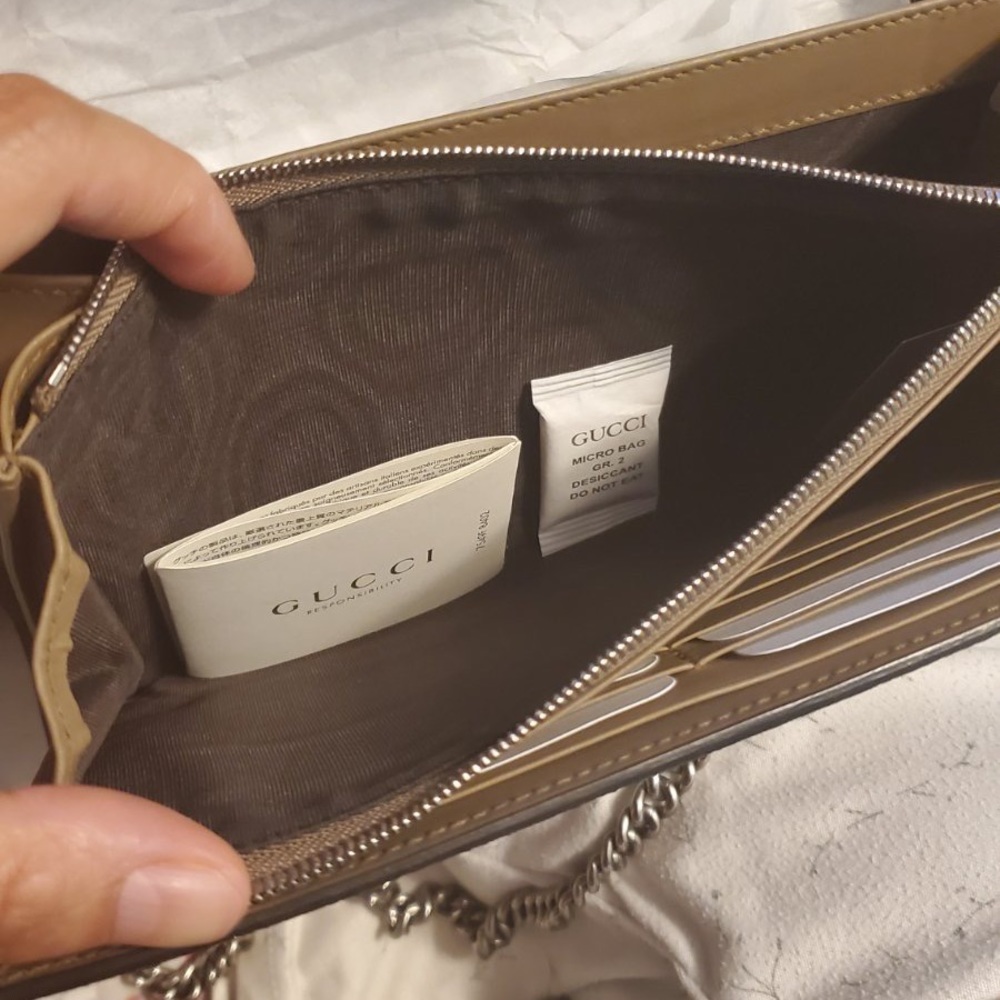 Gucci Beige GG Supreme Dionysus Small Shoulder Bag with Black Trim - Picture 6 of 6